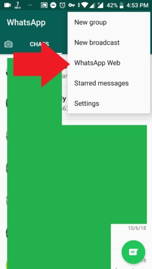 buka wa dan pilih menu whatsapp web
