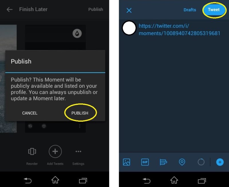 Cara membuat moment Twitter (Update terbaru) 2 Cara membuat moment Twitter (Update terbaru) 1