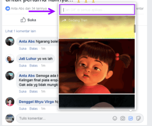 Cara menambahkan komentar Gambar GIF pada Status Teman di Facebook 2