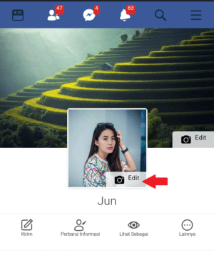 Cara Menambahkan Foto Profil Sementara Facebook di Android 1 Laman profil