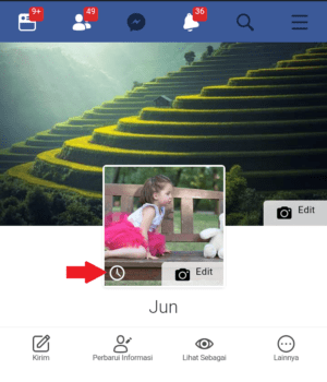 Cara Menambahkan Foto Profil Sementara Facebook di Android 6 Tanda jam