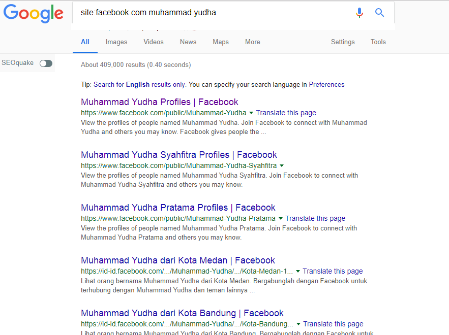 contoh mencari seseorang lewat google