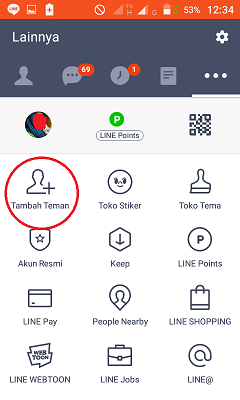 Cara mencari dan menambahkan teman di Line 10 Proses tambah teman di line