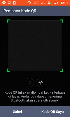 Cara mencari dan menambahkan teman di Line 7 Tampilan saat melakukan pemindaian Kode QR di line lite