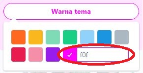 Gunakan kode warna untuk menentukan warna tema Twitter