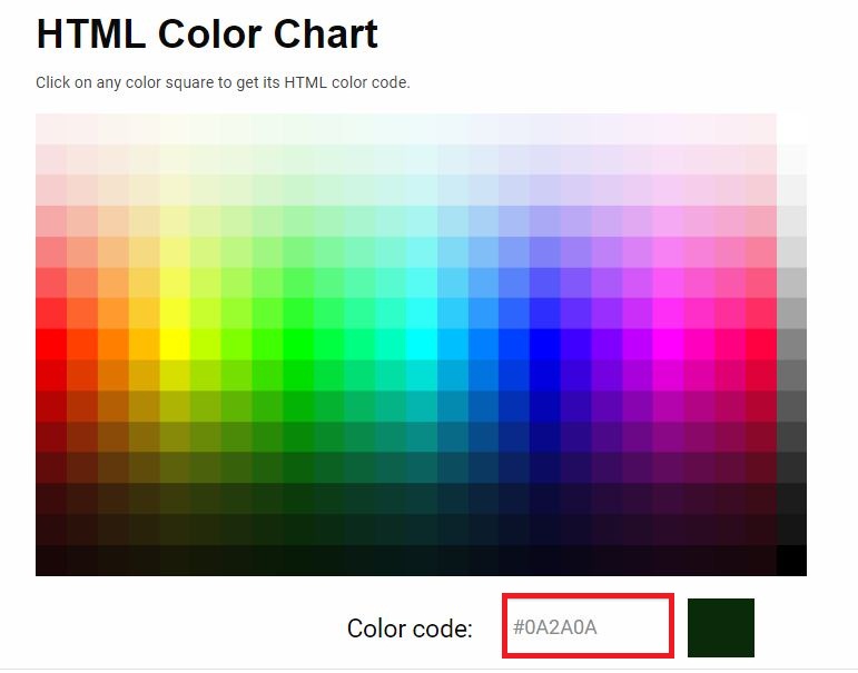 Cara merubah warna background atau tema Twitter 9 "HTML Color Chart" untuk memilih warna dan kode warna