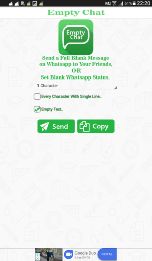 Cara membuat text kosong/blank di Info dan Chat Whatsapp 33