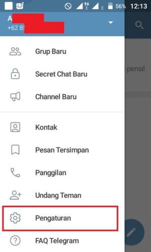 Cara mengganti tema di Telegram (buat sendiri atau download) 1 Menu pengaturan pada Telegram