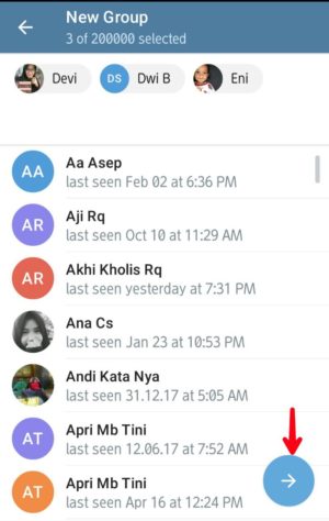 Cara buat dan setting group di Telegram 4 Pilih member/anggota group