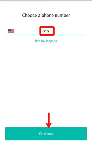 Ketik kode area nomor ponsel (US/Canada)