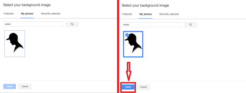 Cara memasang atau mengganti tema background Gmail 11 cari dan pilih foto kalian lalu save