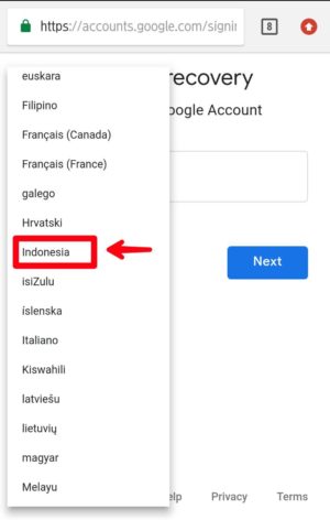 Cara mengembalikan akun Gmail yang kena hack 1 Ubah menjadi bahasa Indonesia