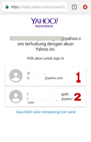 Cara mengembalikan akun email Yahoo yang dihack/dibajak 5 Gambar 4. Pilih dan ketuk yang mana ID Yahoo Mail kamu