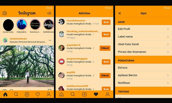 Cara mengganti warna tema Instagram 9 Tampilan Instagram yang berhasil mengganti warna tema