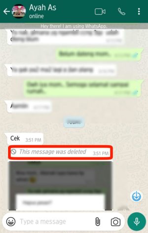 Cara agar chat whatsapp tidak bisa di hapus pengirim 4 Capture penerima pesan