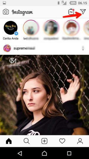 Cara video call-an hingga 4 orang lewat DM instagram 1 Tap icon pesawat/DM di pojok kanan atas