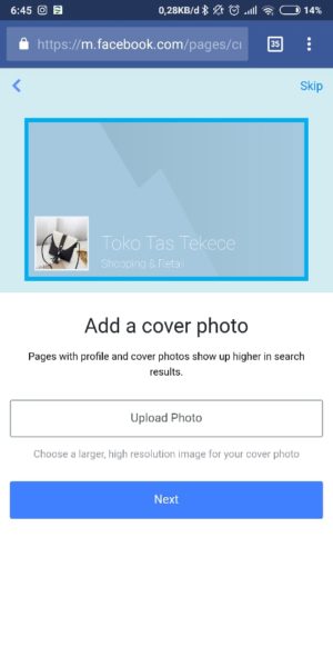 Cara membuat Fanspage Facebook lewat HP 13 Masukkan Cover
