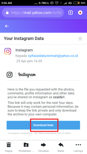 Cara backup data [foto,video,story,dm,komentar,dll] di instagram 41