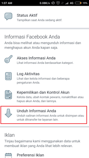 Cara mem-backup data (foto, video, pesan, dll) di facebook 11