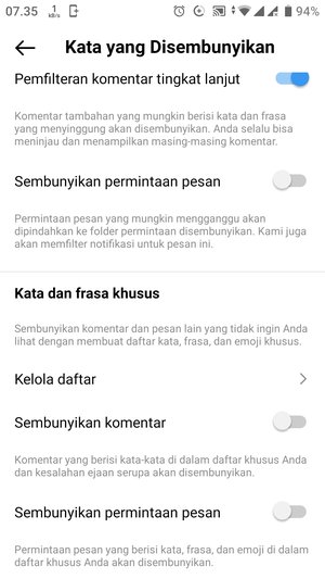 Cara memfilter dan membatasi komentar SPAM di Instagram 12 Cara memfilter dan membatasi komentar SPAM di Instagram 11