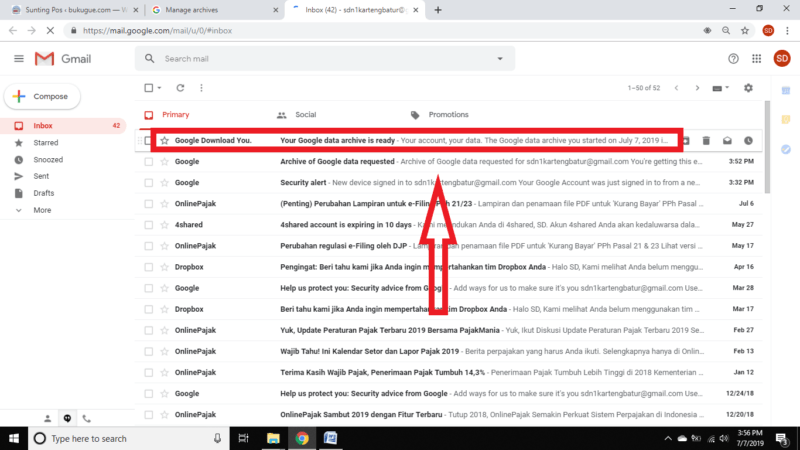 Cara mem-backup pesan email di inbox Gmail ke komputer kamu 20
