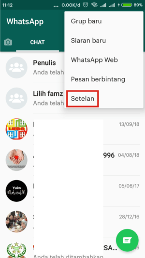 Cara keluar dari grup WhatsApp tanpa diketahui anggota grup 10 Tab setelan Whatsapp.
