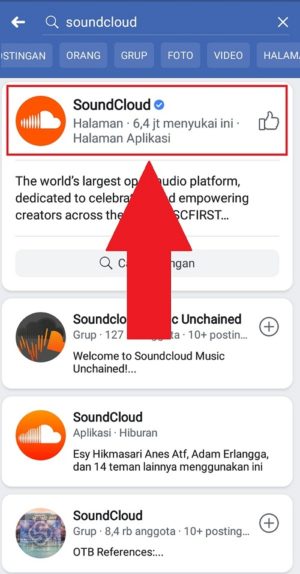 Pilih halaman resmi Soundcloud