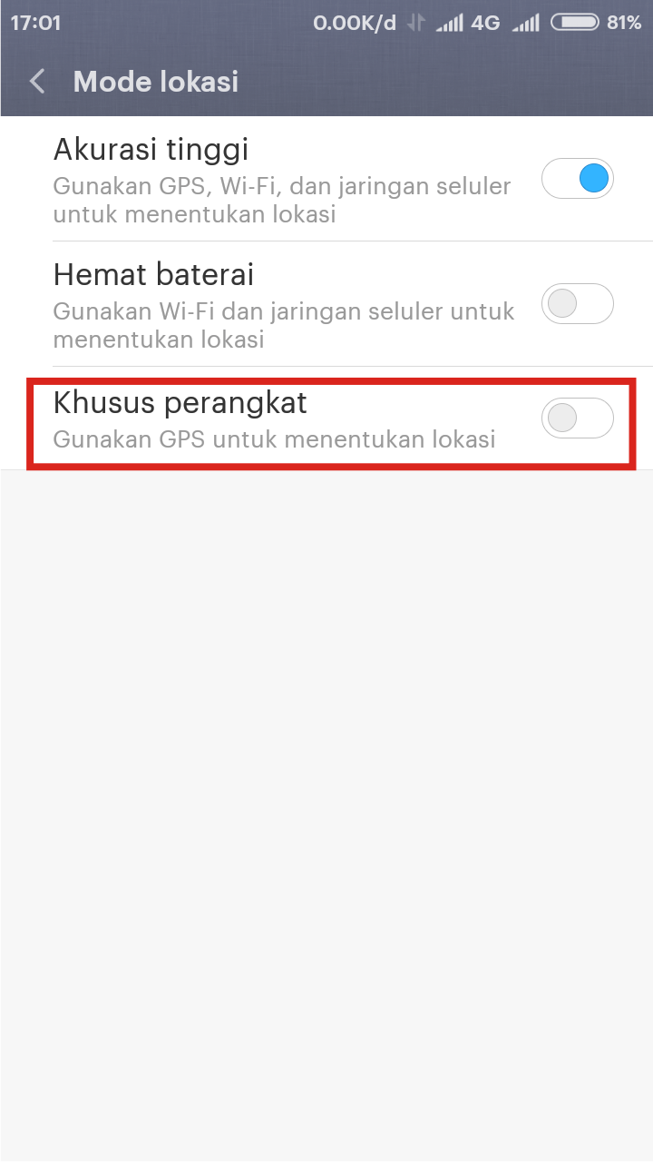 Cara Mengirim Lokasi Palsu di WhatsApp (Bisa Secara Realtime) 7 Kamu pilih mode khusus perangkat/mode GPS only.