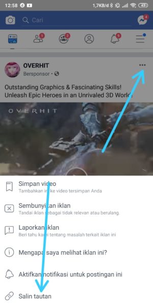 Cara download video di facebook 19 Salin Tautan