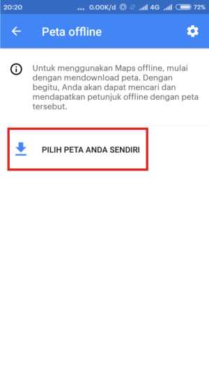Cara menggunakan Google Maps secara offline 2 Pilih lokasi yang mau kamu unduh.