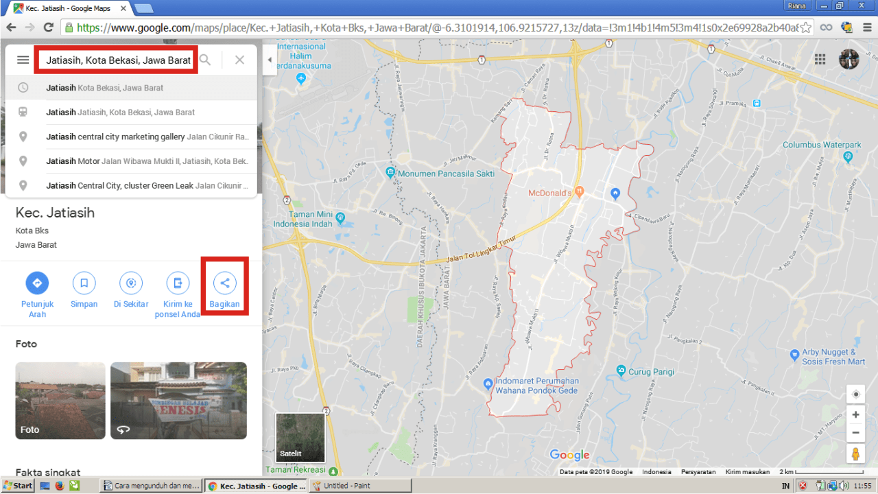 Buka Google Maps di Chrome, dan ketikkan sebuah alamat.