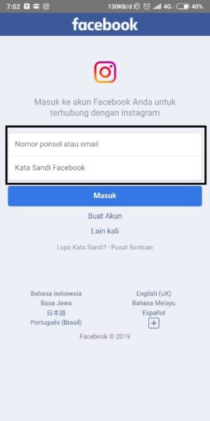 Masuk ke Facebook