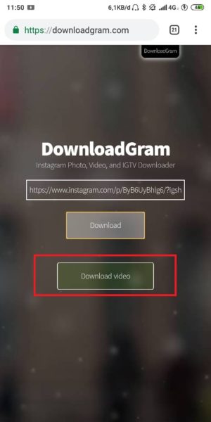 Pilih Download Video
