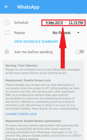 Cara menjadwal pengiriman pesan whatsapp agar terkirim otomatis 27