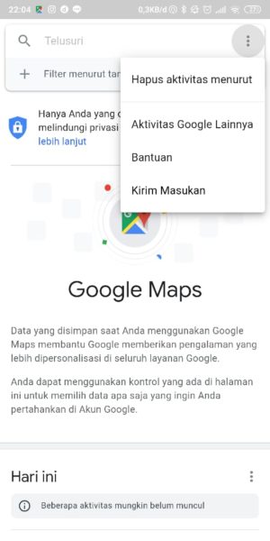hapus aktivitas
