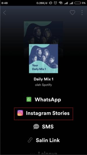 Spotify tidak bisa share ke instastory ? Ini 7 solusinya 15 Tab Instagram Stories.
