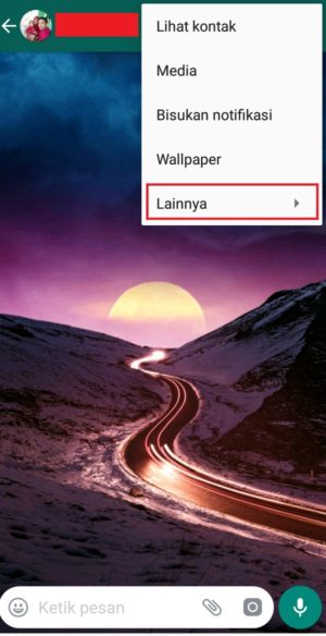pilih “Lainnya” untuk menampilkan submenu “Blokir”