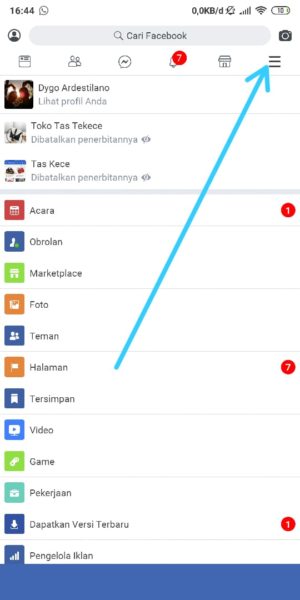 Cara menambahkan atau mengubah status hubungan facebook 7 Tap Garis 3 Untuk Masuk ke Menu Profil