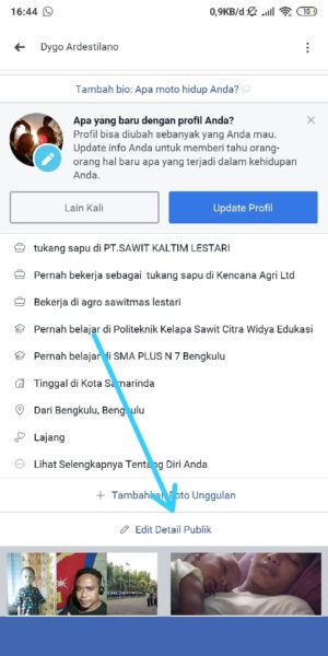 Cara menambahkan atau mengubah status hubungan facebook 8 Tap Edit Profil
