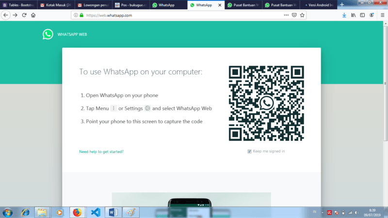 Masuk Kembali ke Whatsapp Web