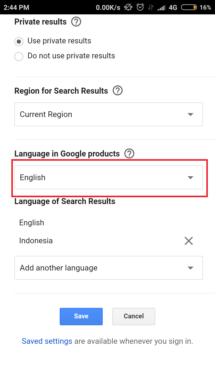Cara mengubah bahasa di akun google (gmail, google search, dll) 27