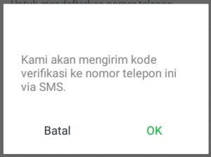 Klik menu OK untuk mengirim kode verifikasinya.