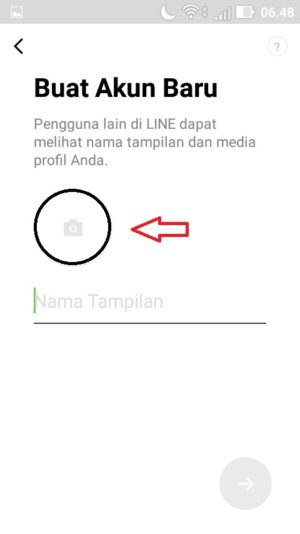 Unggah foto profilmu dengan cara menekan ikon kamera