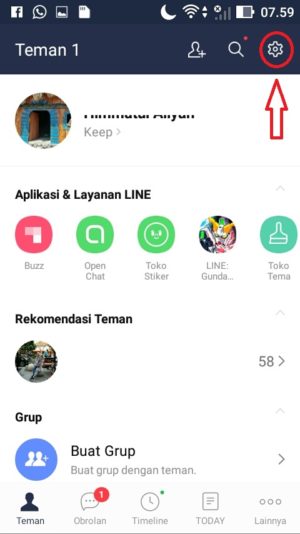 klik menu pengaturan bergambar gerigi