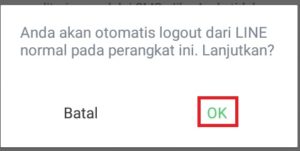 Lupa password LINE kamu? Ini dia solusinya 17 Selanjutnya akan muncul notifikasi seperti gambar ini dan ketuk menu OKE