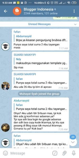 Kumpulan link grup telegram (pendidikan, humor, saham, bisnis, dll) 9 Group Blogger Indonesia