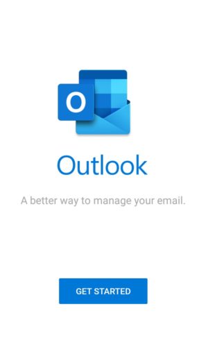 Halaman utama aplikasi Outlook Mobile