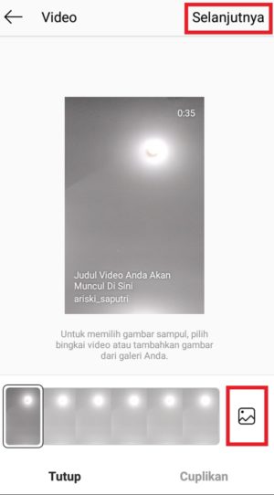 Cara membuat channel (saluran) IGTV baru 3 Mengubah gambar sampul video jika diinginkan