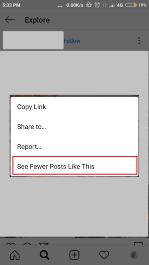 tap "see fewer posts like this"