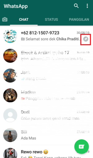 Apa itu pin chat atau sematkan chat pada Whatsapp? 13